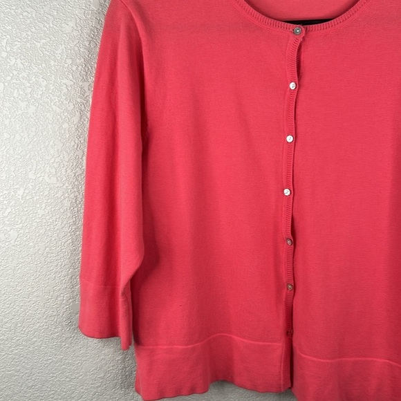 Carolyn Taylor Pink Knit 2pc. Cardigan Sweater with Sweater Sleeveless Top Large - Picture 2 of 8